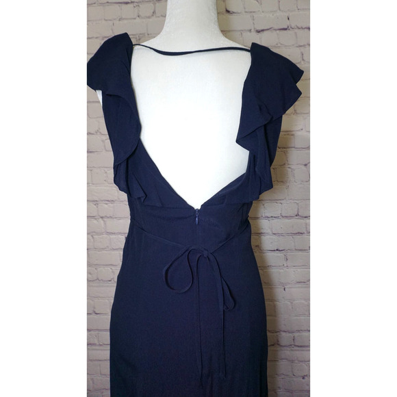 NWT, ARK & CO contrast lace ruffle dress dark navy size medium new - Picture 7 of 9